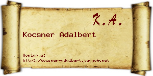 Kocsner Adalbert névjegykártya